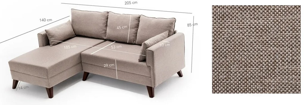 Sofa narożna Bella Narożnik Lewy 2 Kremowy