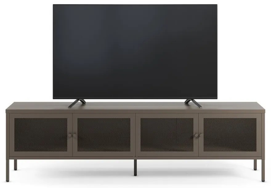 Szara metalowa szafka pod TV 160x50x35 cm Fayna – Marckeric