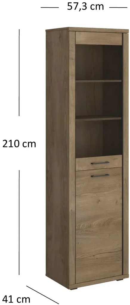 Klasyczny regał otwarty z szafką dąb lefkas - Aiken 7X