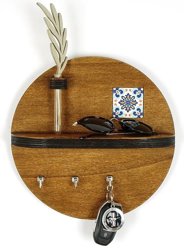 Półka ścienna LAZ162 orzechowa - 100% płótno 27x27 cm