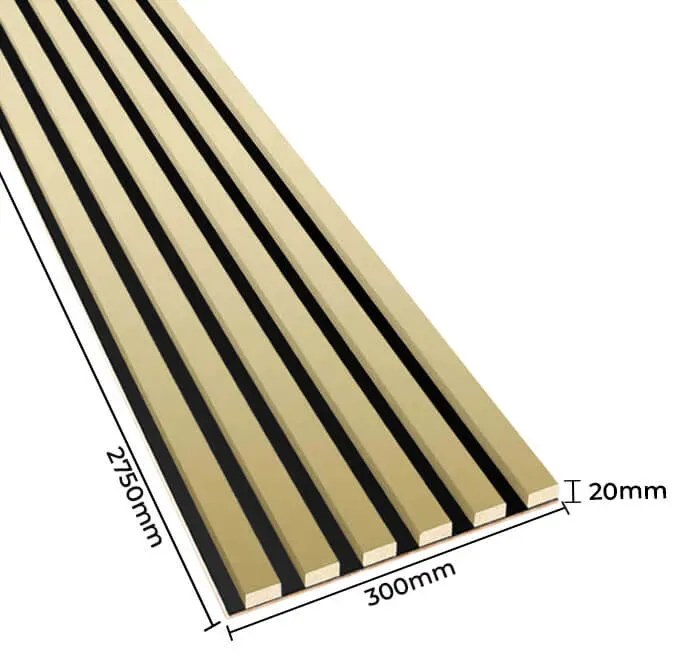 Akustyczne panele lamelowe 2 szt. złoty T5-P79