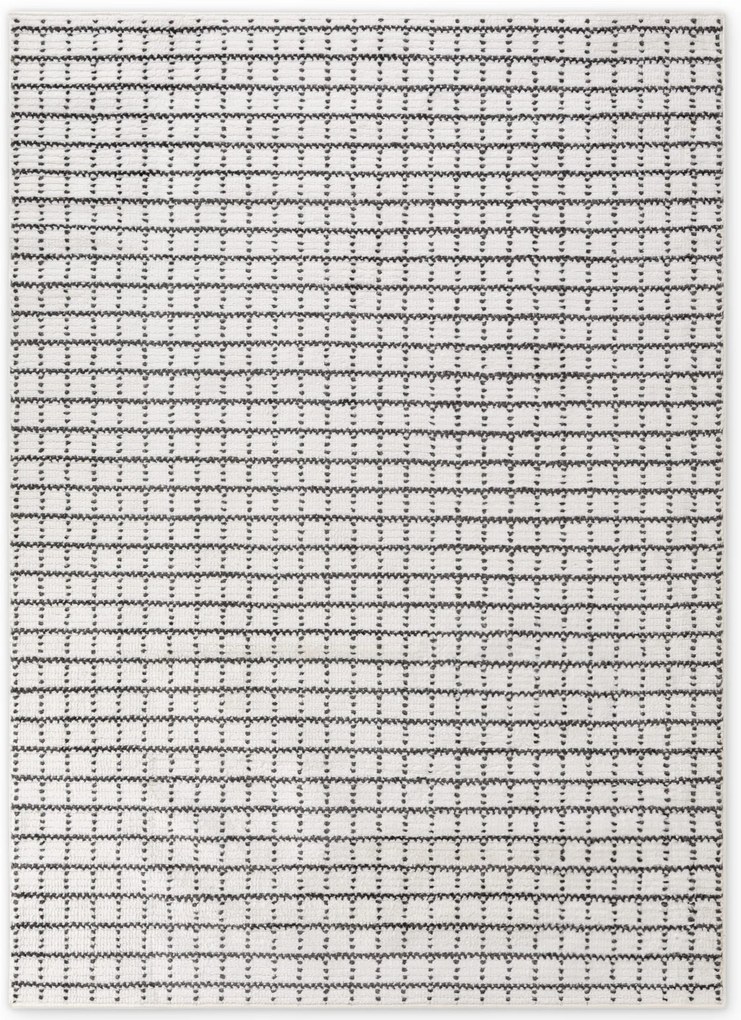 Dywan nowoczesny Jacky Kratka kremowo-szary 80 cm x 150 cm