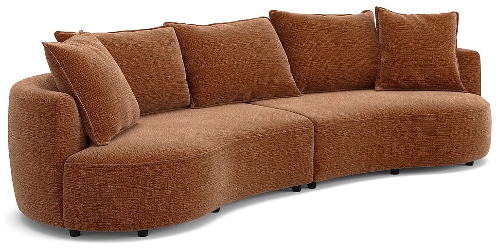 Kanapa 4-osobowa z tkaniny szenilowej w kolorze terakota CEPRANO od Maison Céphy