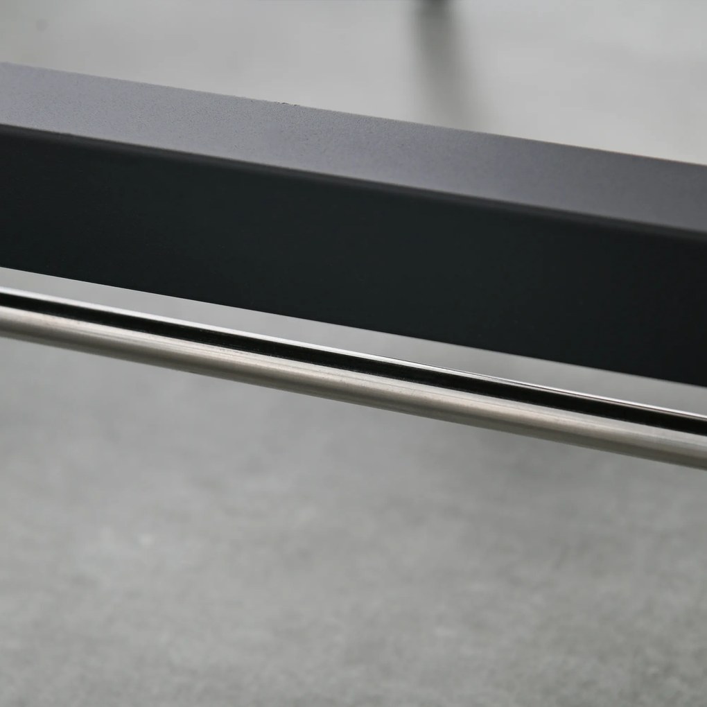 HOMCOM Składany stół jadalny, Stół industrialny, składany, metalowy i drewniany, oszczędzający miejsce, Brązowy