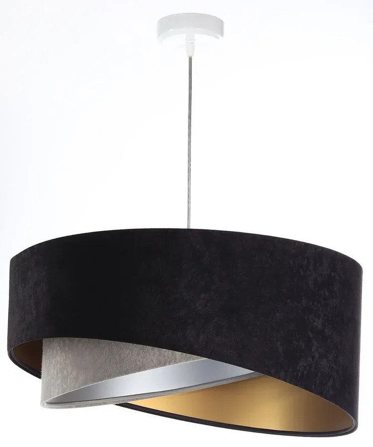 Czarno-szara asymetryczna lampa wisząca - 6X EX992 W1-L85
