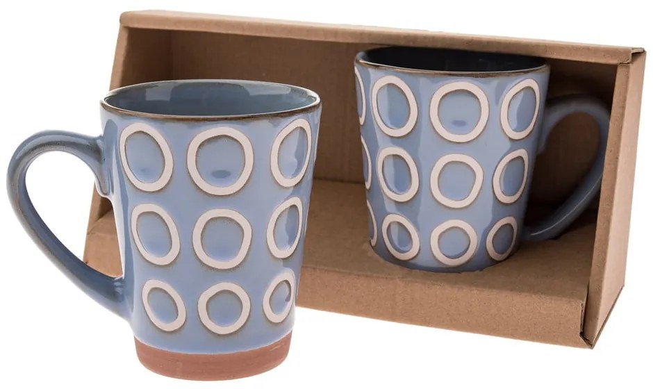 Niebieskie ceramiczne kubki zestaw 2 szt. 380 ml – Dakls