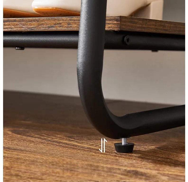 Stojak na ubrania z 2 półkami TAYLOR 100x45x160 cm, rustykalny brązowy