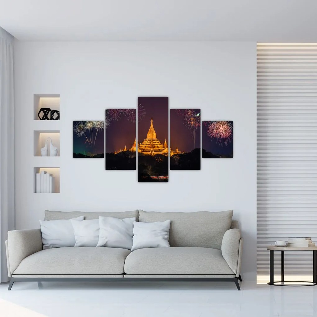 Obraz fajerwerków w Azji (125x70 cm)