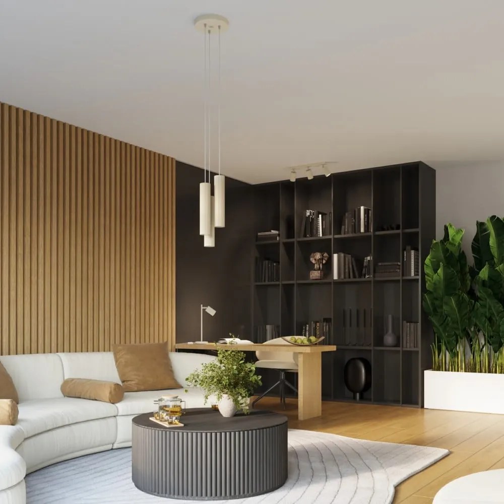 Kremowa lampa wisząca ø 19,5 cm Gleam – Sollux