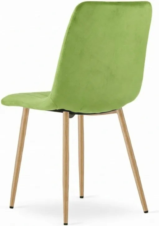 Jasnozielone aksamitowe krzesło LAVA