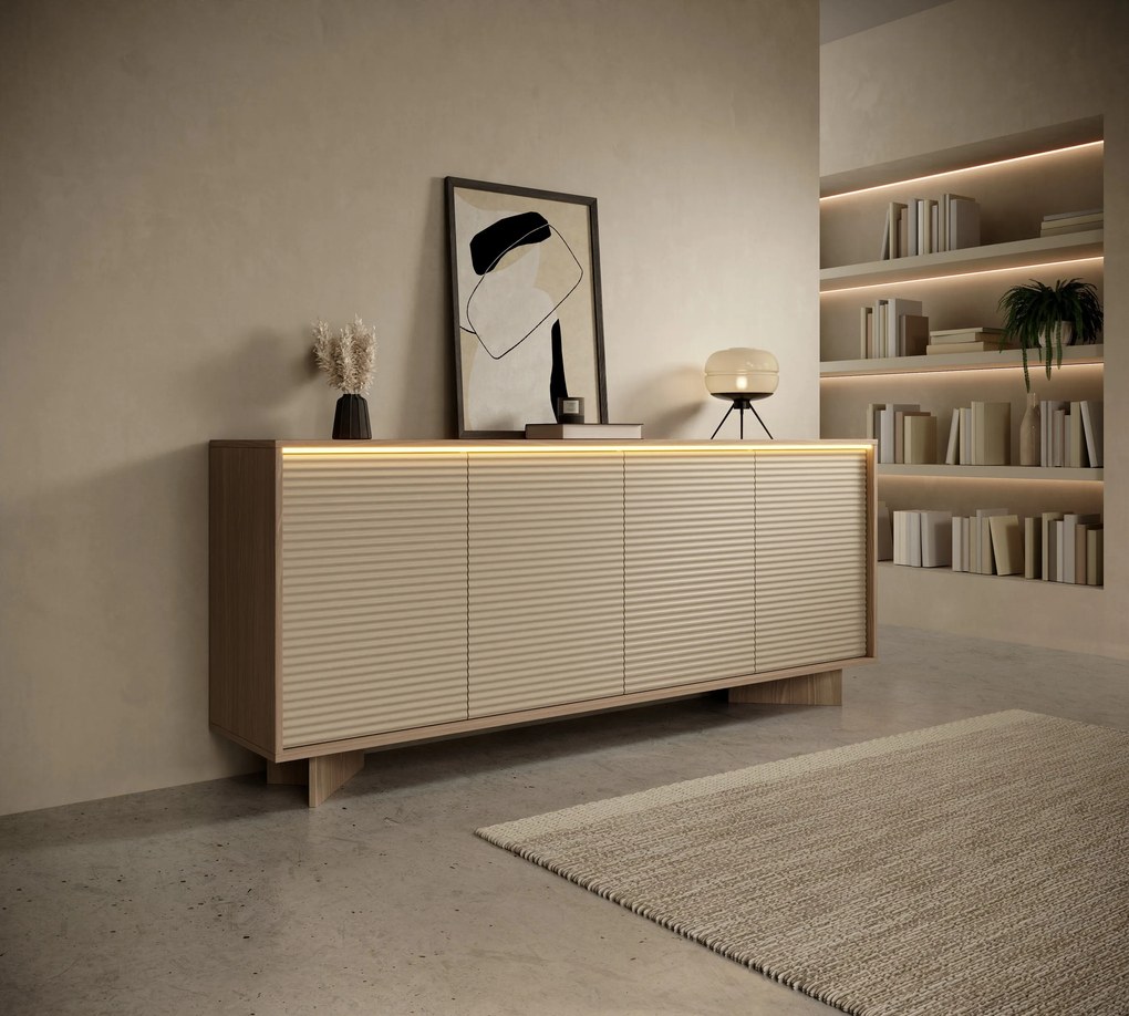 Komoda RIGATO 203,9 cm do Salonu Sypialni Odcienie beżu