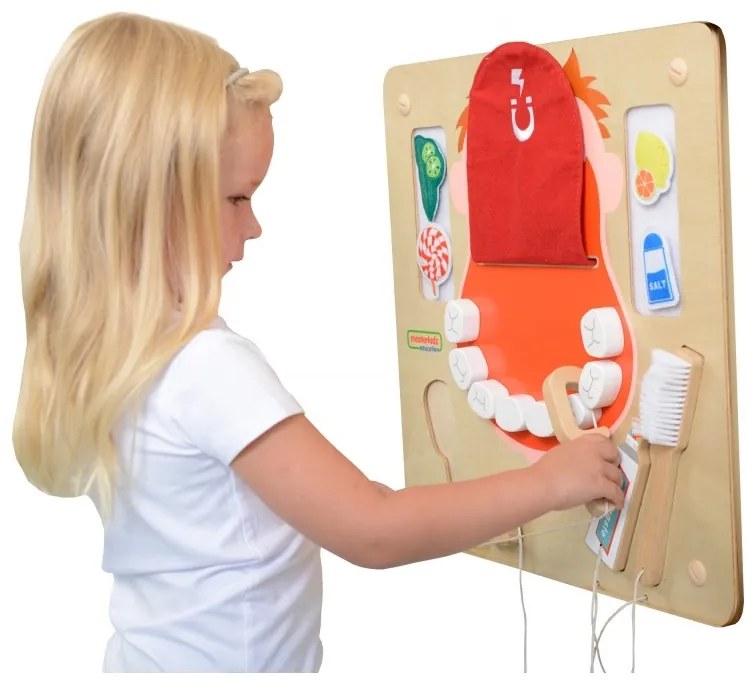 Masterkidz higiena jamy ustnej ścienna tablica sensoryczna flex montessori