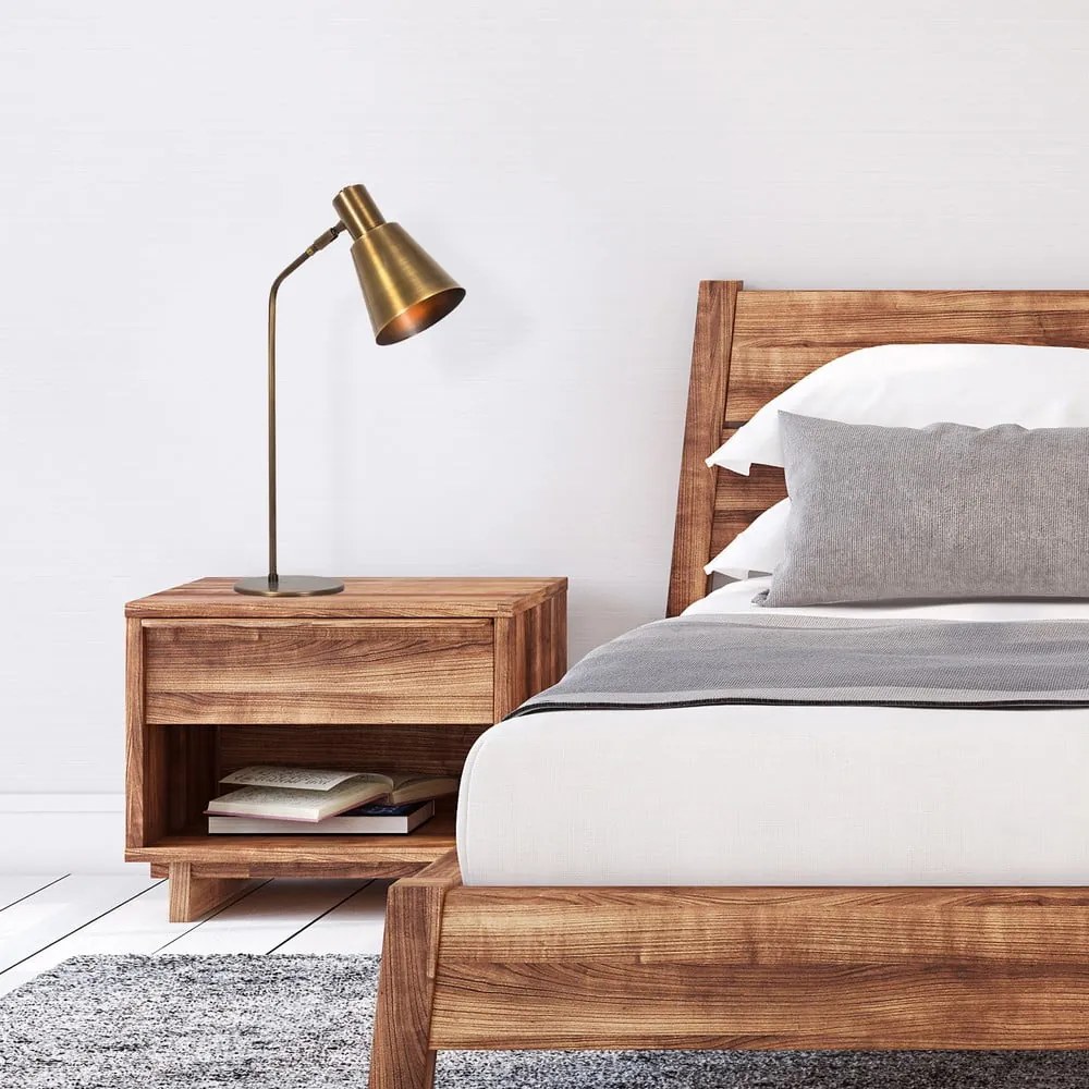 Lampa stołowa w kolorze złota z metalowym kloszem (wysokość 50 cm) Kem – Opviq lights