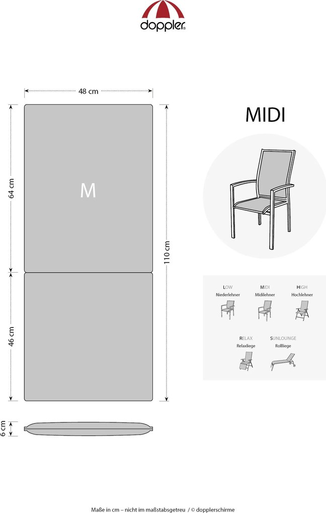 Doppler LIVING 2930 - średnia poduszka na krzesło