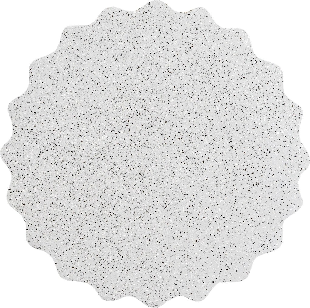 Stolik kawowy okrągły Tiaris 41 cm - białe lastryko