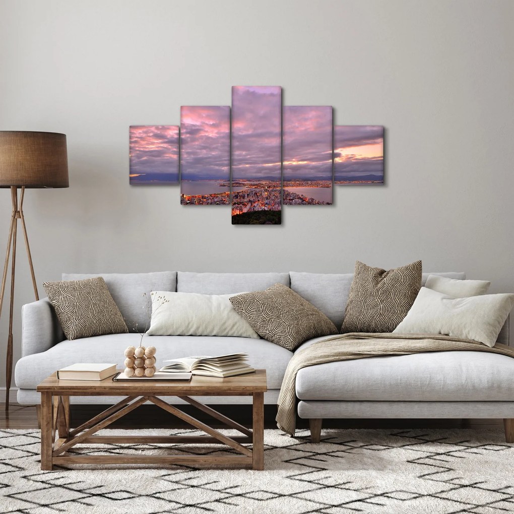 Obraz - Zmierzch nad miastem (125x70 cm)