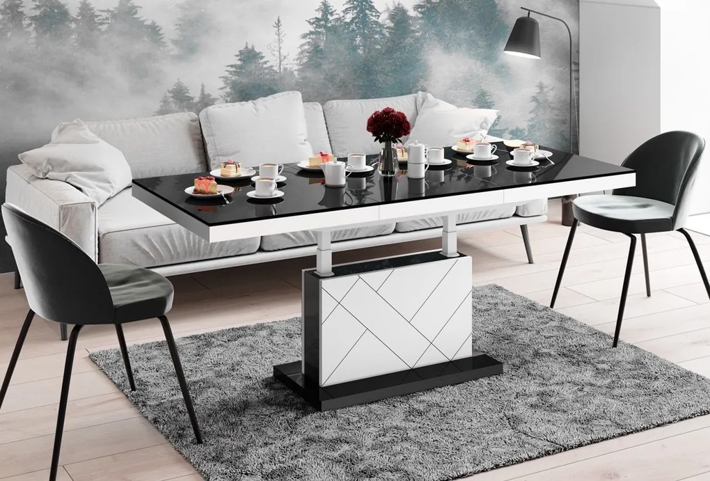 Rozkładany i podnoszony ławostół na wysoki połysk Matera Max Hubertus