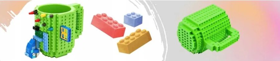 KUBEK KLOCKOWY DUŻY 350ML + KLOCKOWY CYFROWY ZEGAREK DLA DZIECKA REGULOWANY