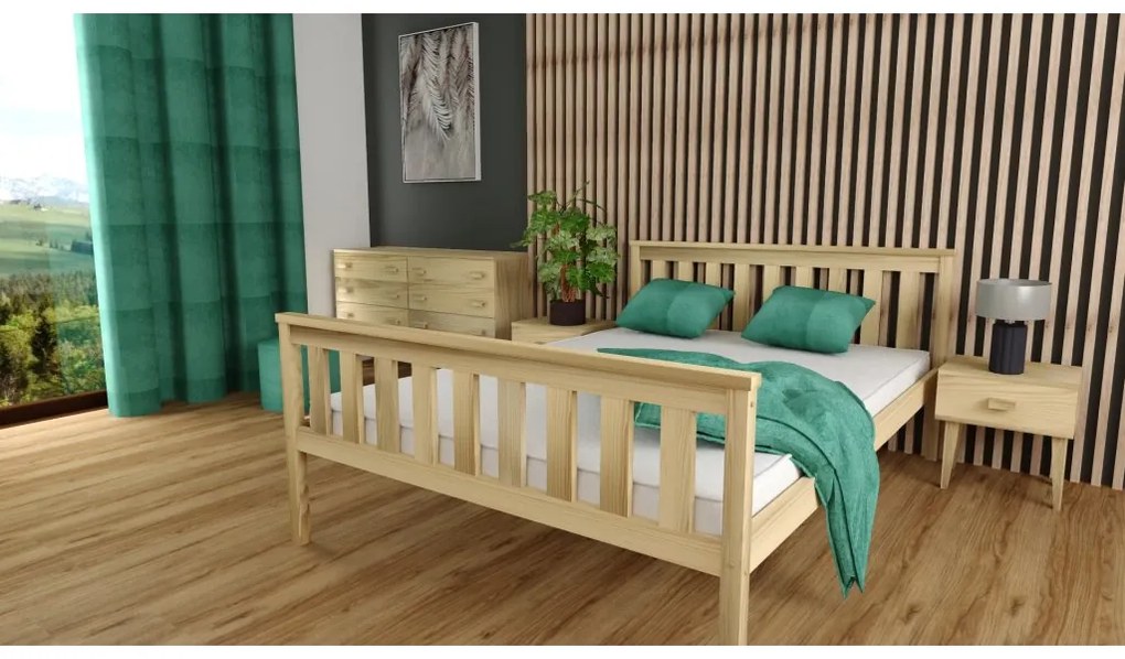 Łóżko KALEA 140 x 200 cm, sosna Stelaż: Ze stelażem listwowym rolowanym elastycznym, Materac: Bez materaca