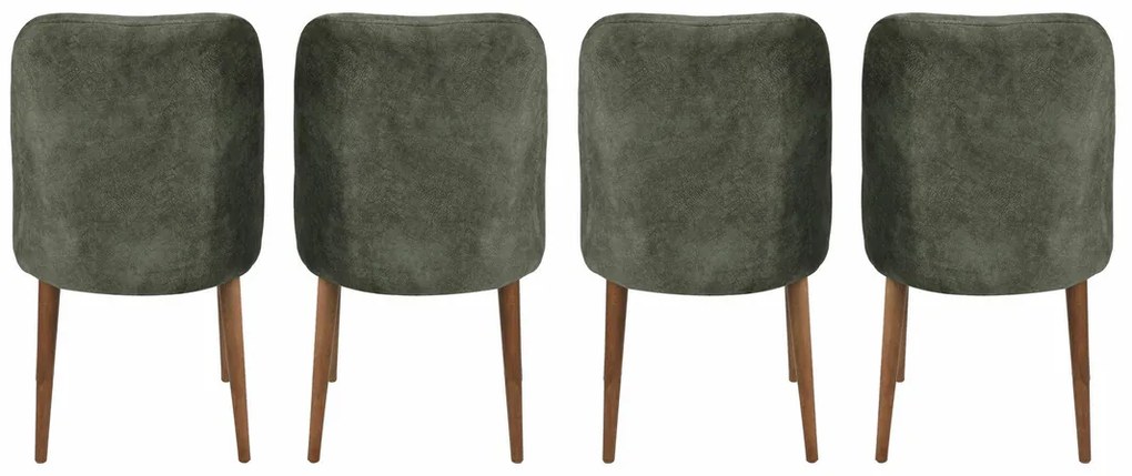 Zestaw krzeseł do jadalni Dallas Dark Green and Brown, 4 szt., 4 szt.