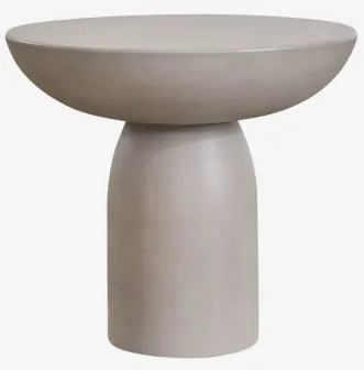 Okrągły Stolik Pomocniczy Ø50 Cm Z Cementu Zenadia Sand Grey - Sklum