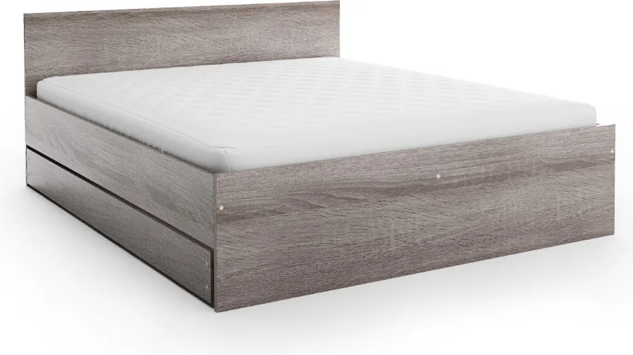 Łóżko ELISA 120 x 200 cm, dąb truflowy Stelaż: Ze stelażem listwowym rolowanym, Materac: Materac Deluxe 10 cm