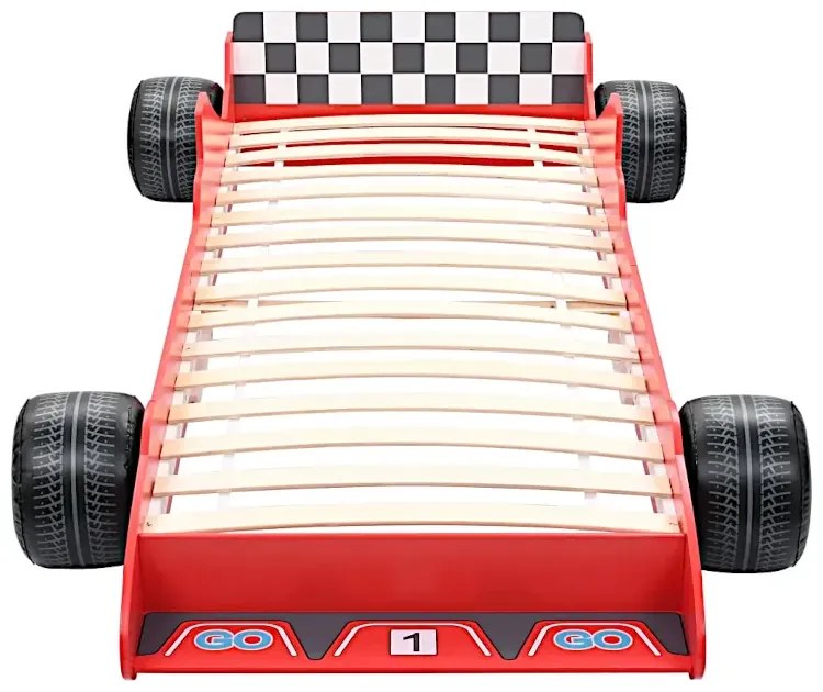 Czerwone Łóżko Dziecięce Auto Wyścigowe 90X200 N1-W13