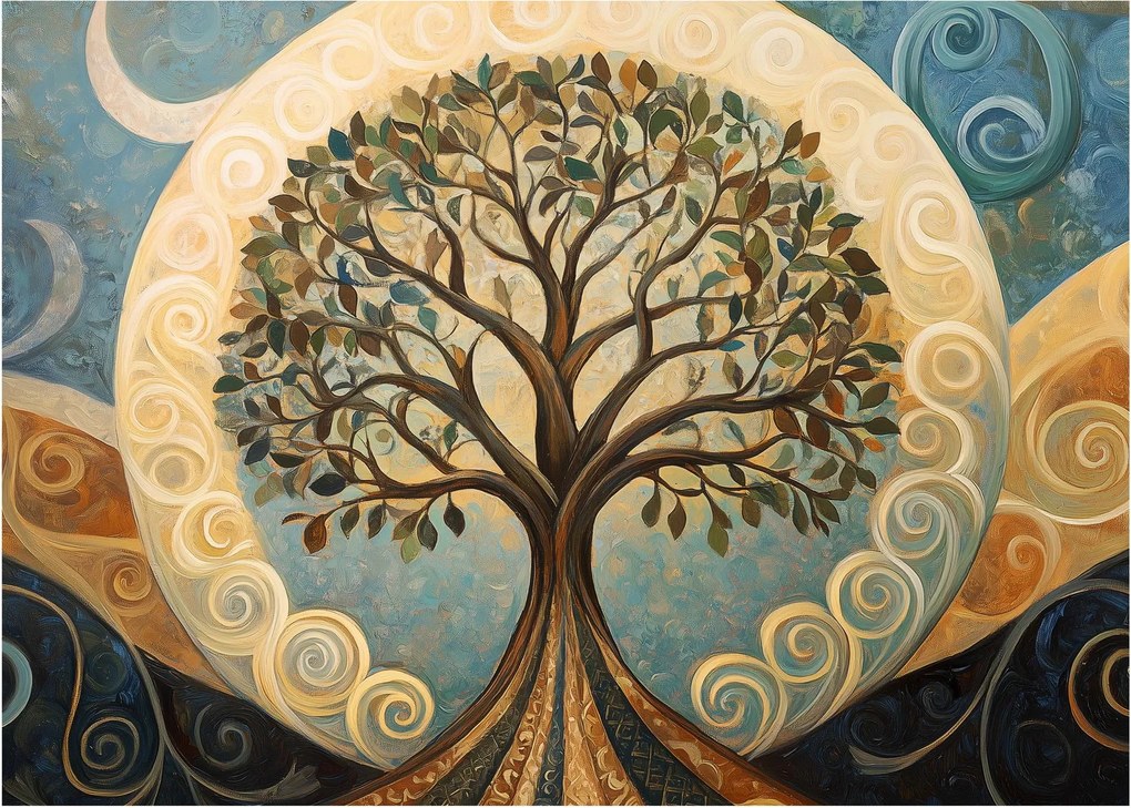 Obraz – Drzewo życia i spirale (70x50 cm)