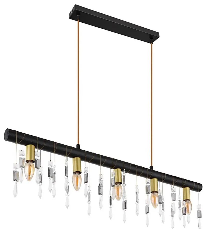 Globo 15532-5HB - Żyrandol na lince KIRA 5xE14/40W/230V czarny