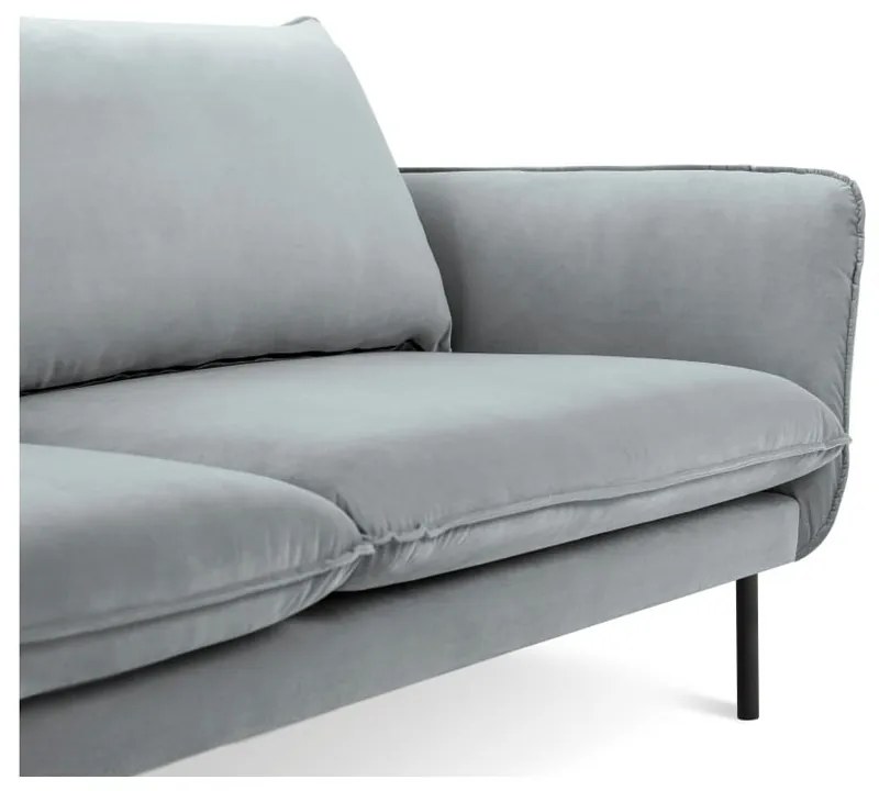 Jasnoszara aksamitna sofa Cosmopolitan Design Vienna, 160 cm