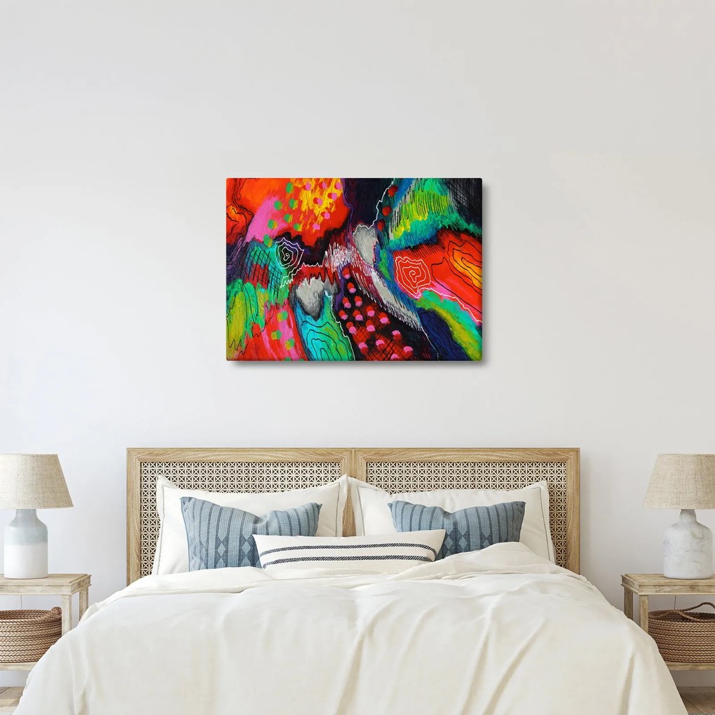 Abstrakcyjny obraz - kolory (70x50 cm)