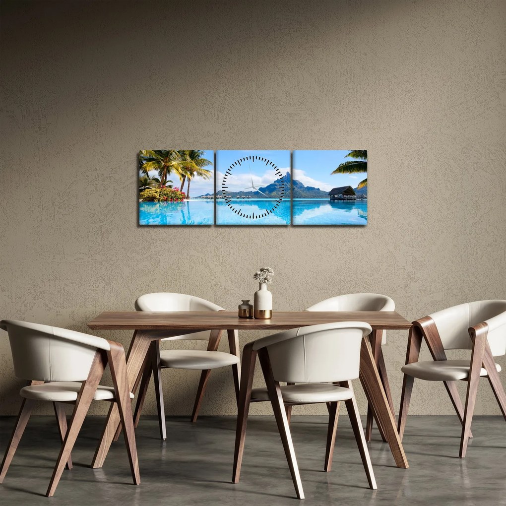 Obraz - Bora-Bora, Polinezja Francuska (z zegarem) (90x30 cm)