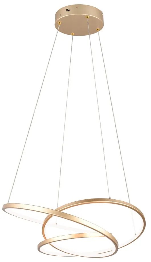 Lampa wisząca LED ze ściemniaczem w kolorze złota Darvin – Trio