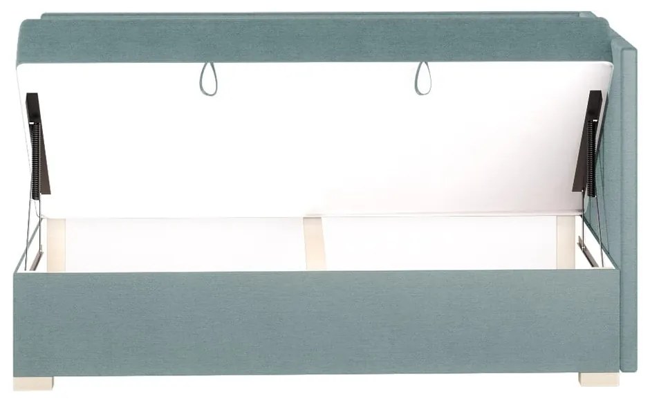 Niebieskie narożne łóżko dziecięce ze schowkiem i materacem 90x200 cm Flexi – Ghado