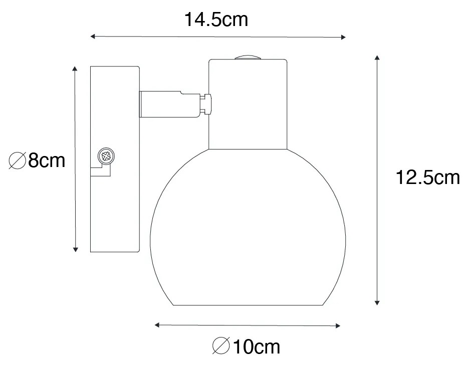 Spot art deco złoty z różowym szkłem - Vidro