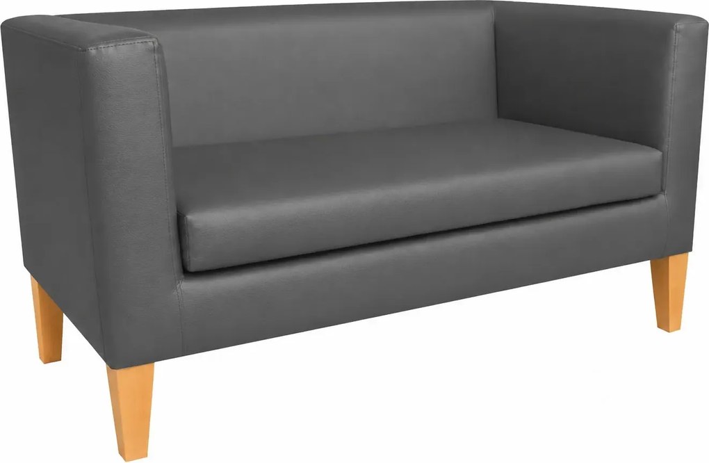 Sofa Monaco : Kolor nogi - Drewno, Kolor tkaniny - EKO-SKÓRA - 23D, Typ tkaniny - Eko-skóra , Wysokość nogi - 20 cm