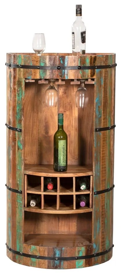 Szafka na wino z drewna z recyklingu liczba butelek 8, 60x115 cm Kaveri – Interia Home & Living