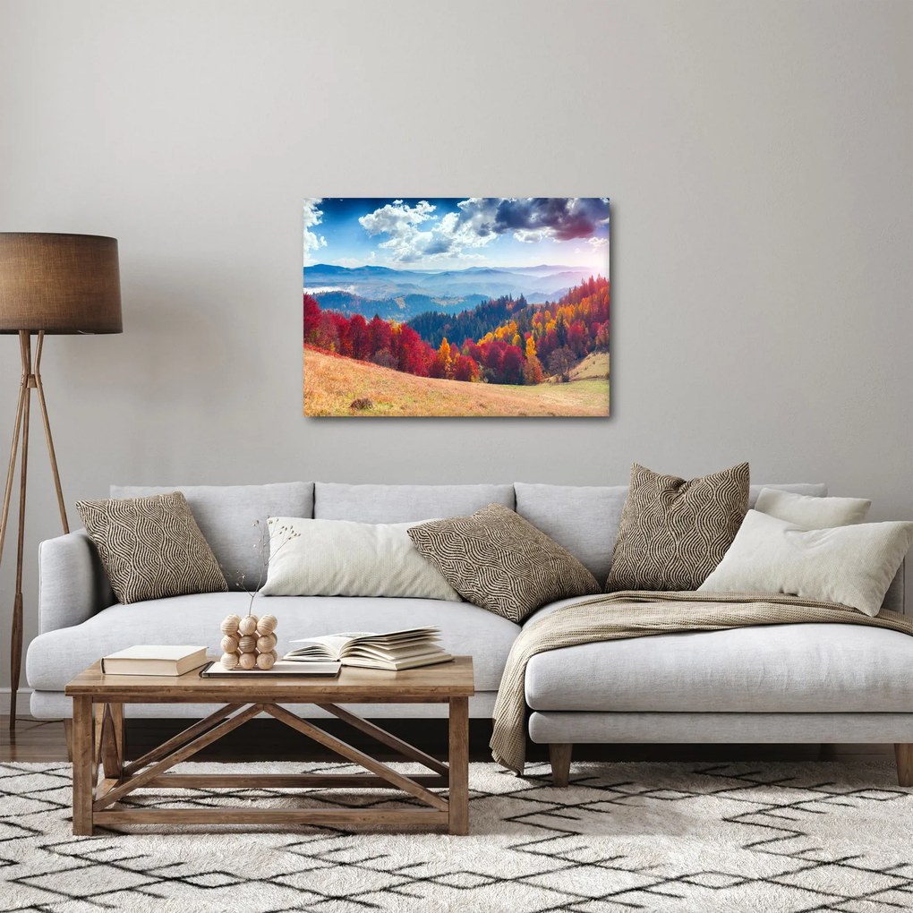 Obraz kolorowego jesiennego krajobrazu (70x50 cm)