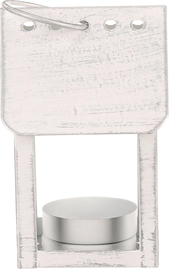 Latarnia metalowa Budka dla ptaków, biały, 11 cm