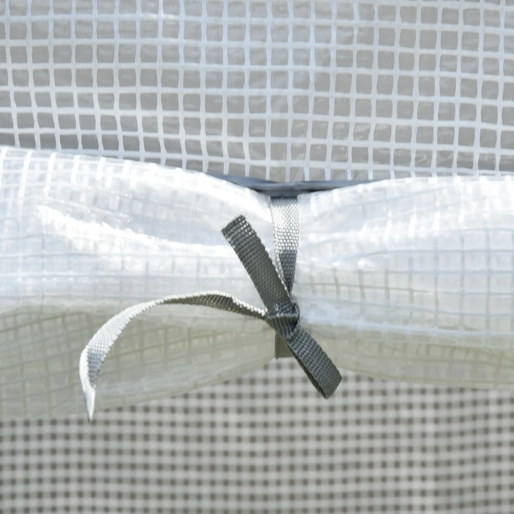 Zimowa szklarnia Outsunny z osłoną PE, na stelażu stalowym, 101 x 50 x 150 cm, biała