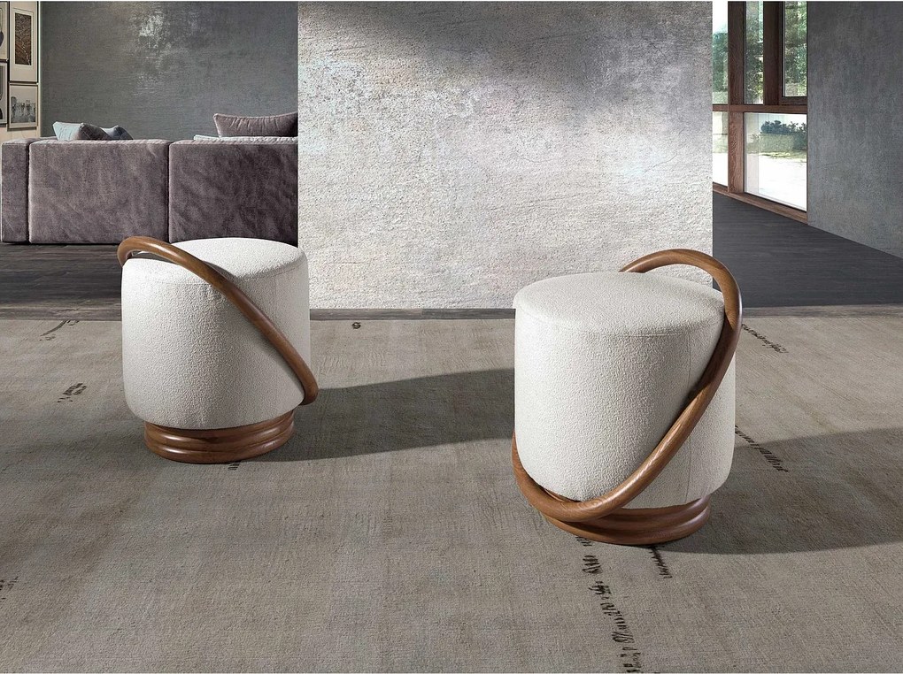 Pufa z białej tkaniny 5110 ANGEL CERDA