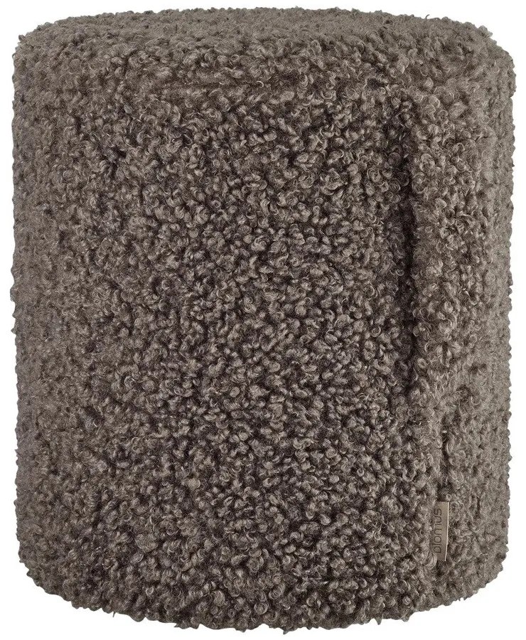 Ciemnobrązowy puf z materiału bouclé Teddy – Blomus