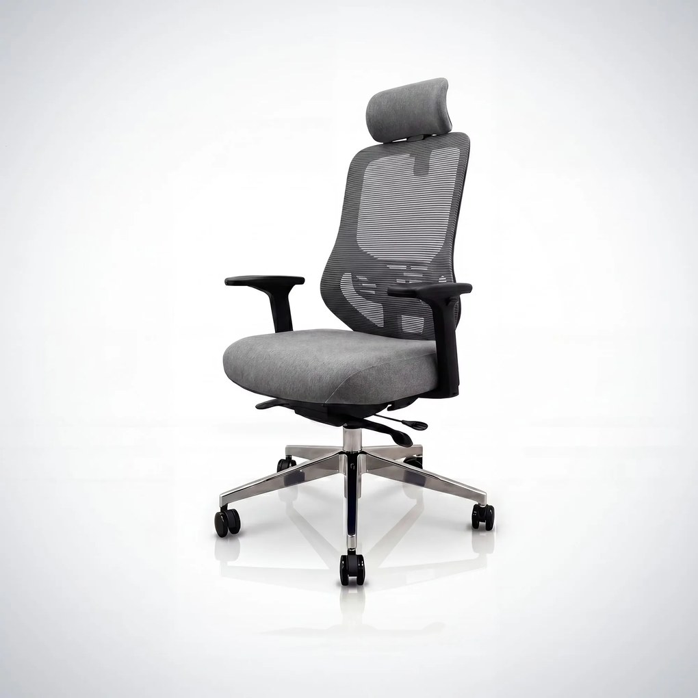 Ergonomiczny fotel biurowy z siatką ciemnoszary AXIS