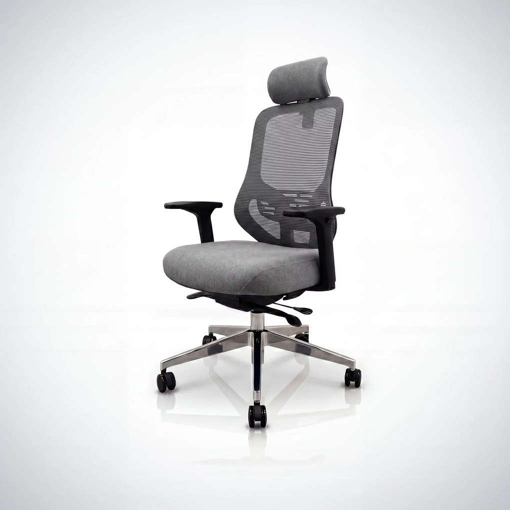 Fotel biurowy ergonomiczny z siatką ciemnoszary: AXIS