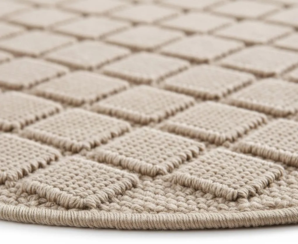 Dywan nowoczesny Helix 3D beżowy koło 160 cm x 160 cm