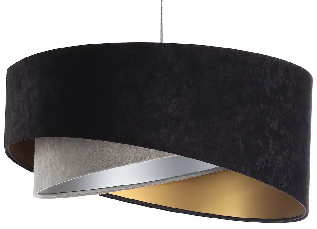 Czarno-szara asymetryczna lampa wisząca - 6X EX992 W1-L85