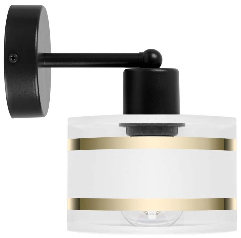 Czarny kinkiet LED z białym abażurem WD-TI-1010SC-WE jednopunktowy ind