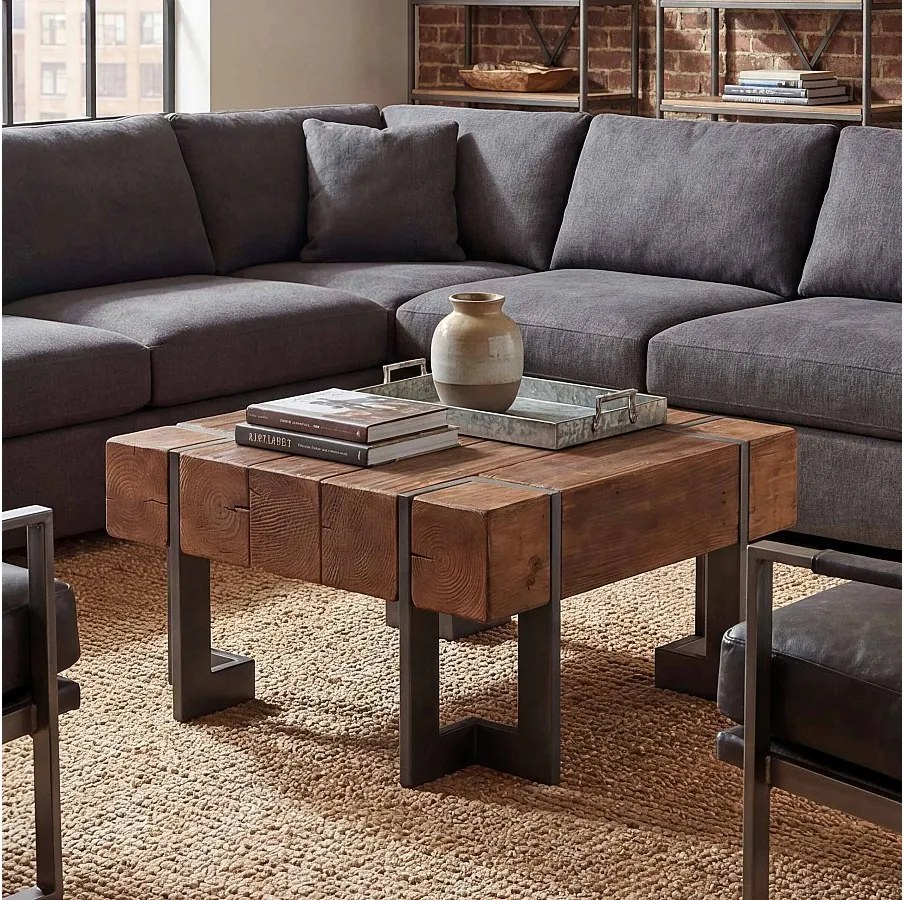 Stolik kawowy MCW-A15,  brązowy 70x70cm