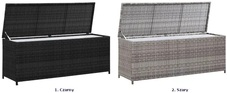 Czarna skrzynia do ogrodu z technorattanu - Werik