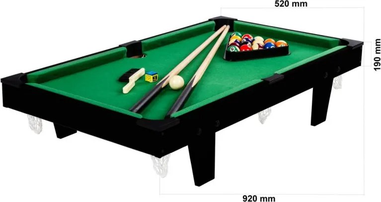 Mini bilard + akcesoria 92 x 52 x 19 cm - brązowy